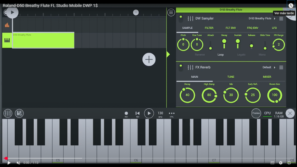 Roland-D50 Breathy Flute FL Studio Mobile DWP
